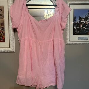 Chic Soul Pink Short Sleeve Romper
